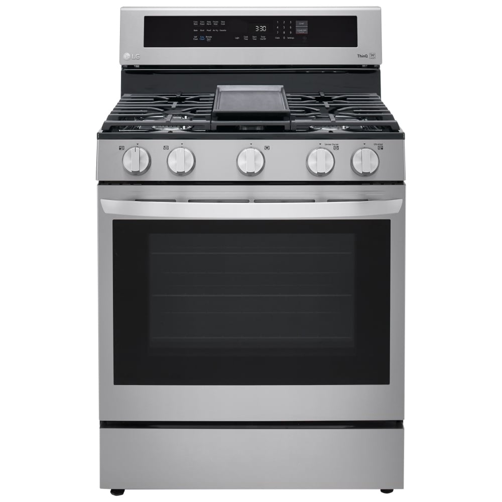 Four au gaz intelligent LG LRGL5825F 5,8 pi³ avec True Convection et Air Fry