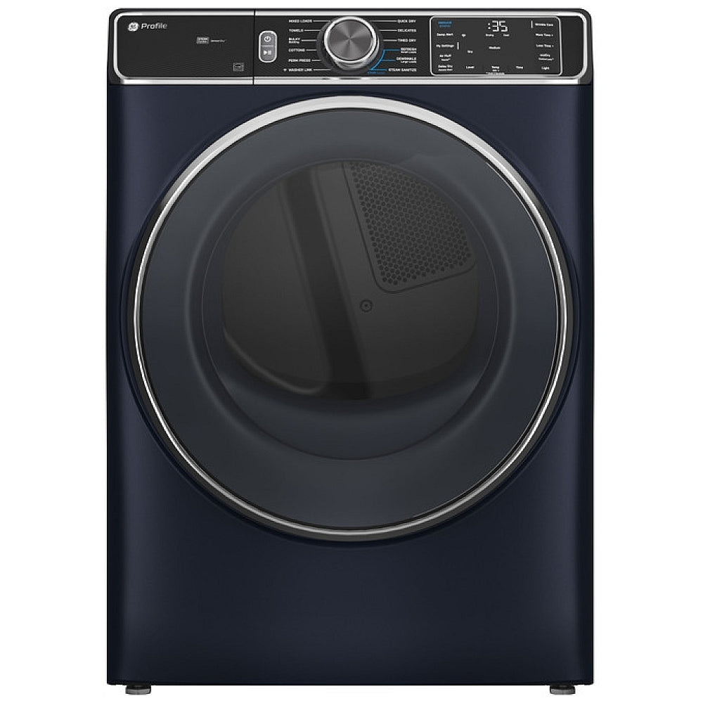PFD87ESMVRS - Sécheuse électrique à chargement frontal intelligente GE Profile de 7,8 pi³ avec cycle à la vapeur et désinfection