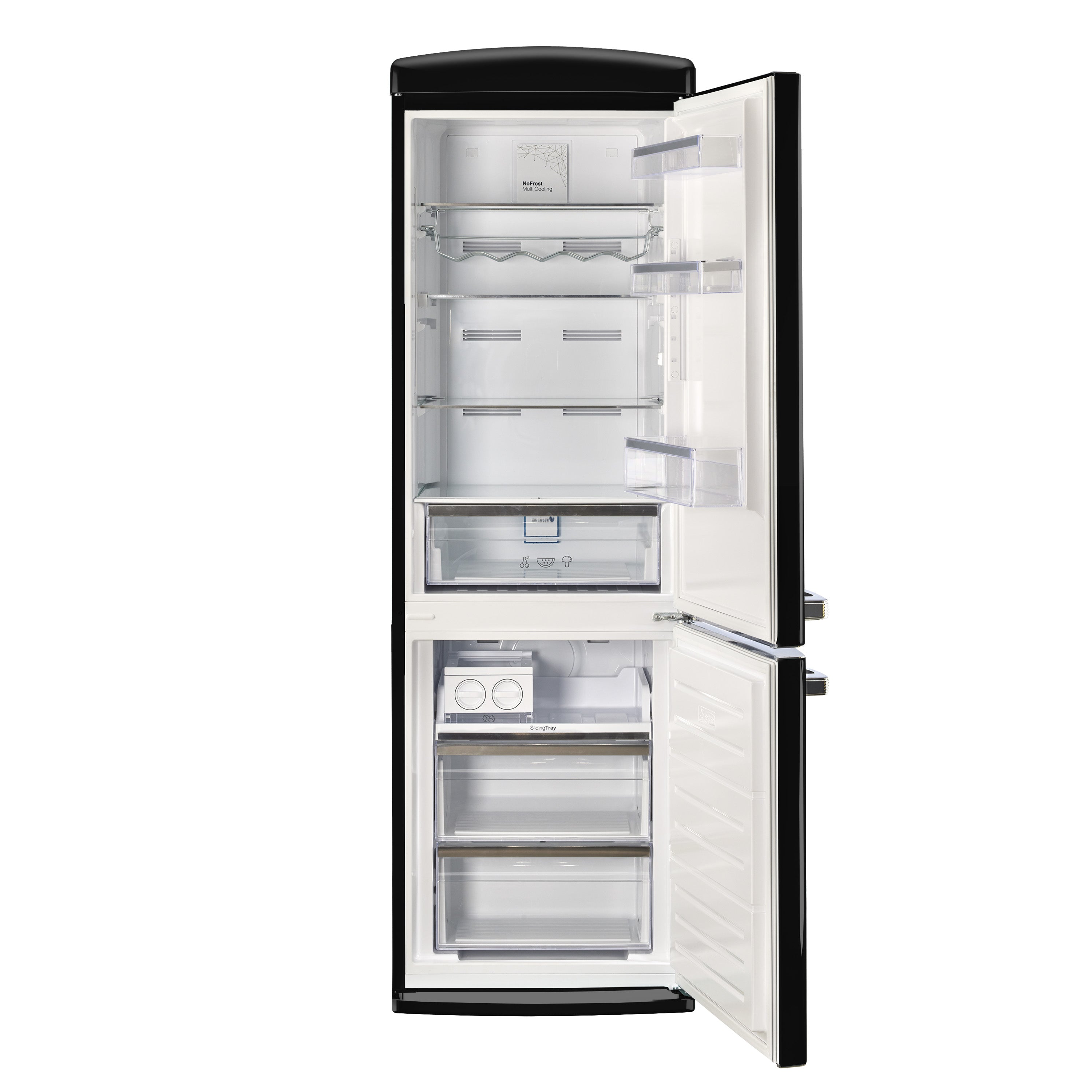 UGP-340L B AC - Réfrigérateur Classic Retro 12 pi3 à congélateur inférieur en Noir Minuit