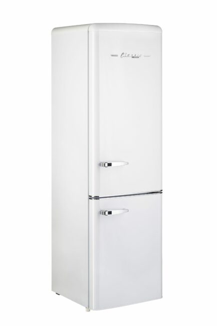 UGP-275L W AC - Réfrigérateur rétro à congélateur inférieur Classic Retro en Blanc Guimauve