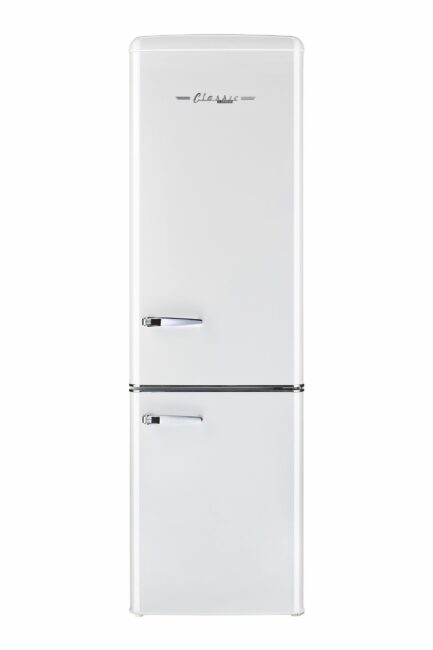 UGP-275L W AC - Réfrigérateur rétro à congélateur inférieur Classic Retro en Blanc Guimauve