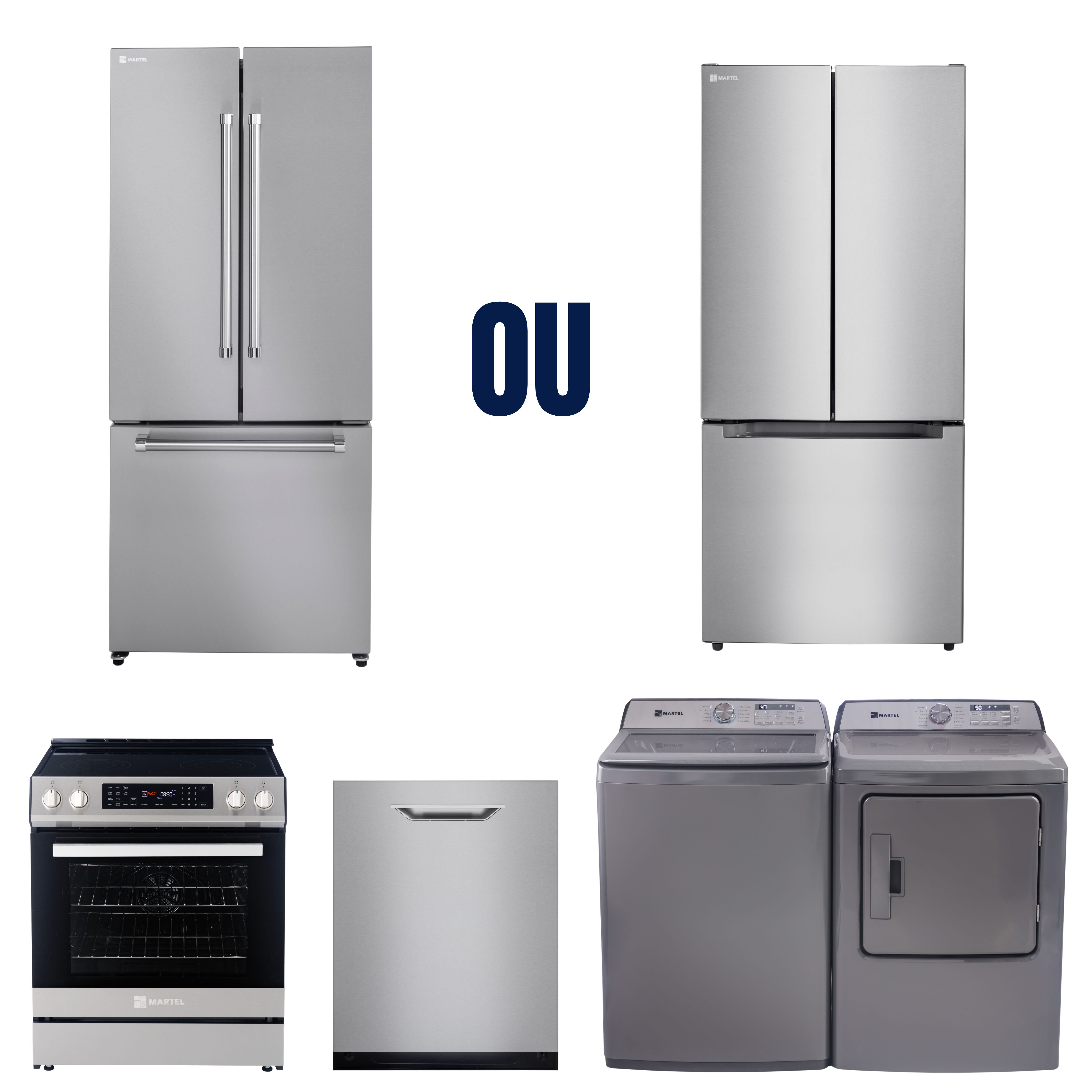 Ensemble de 5 électroménagers Martel pour la cuisine et la buanderie