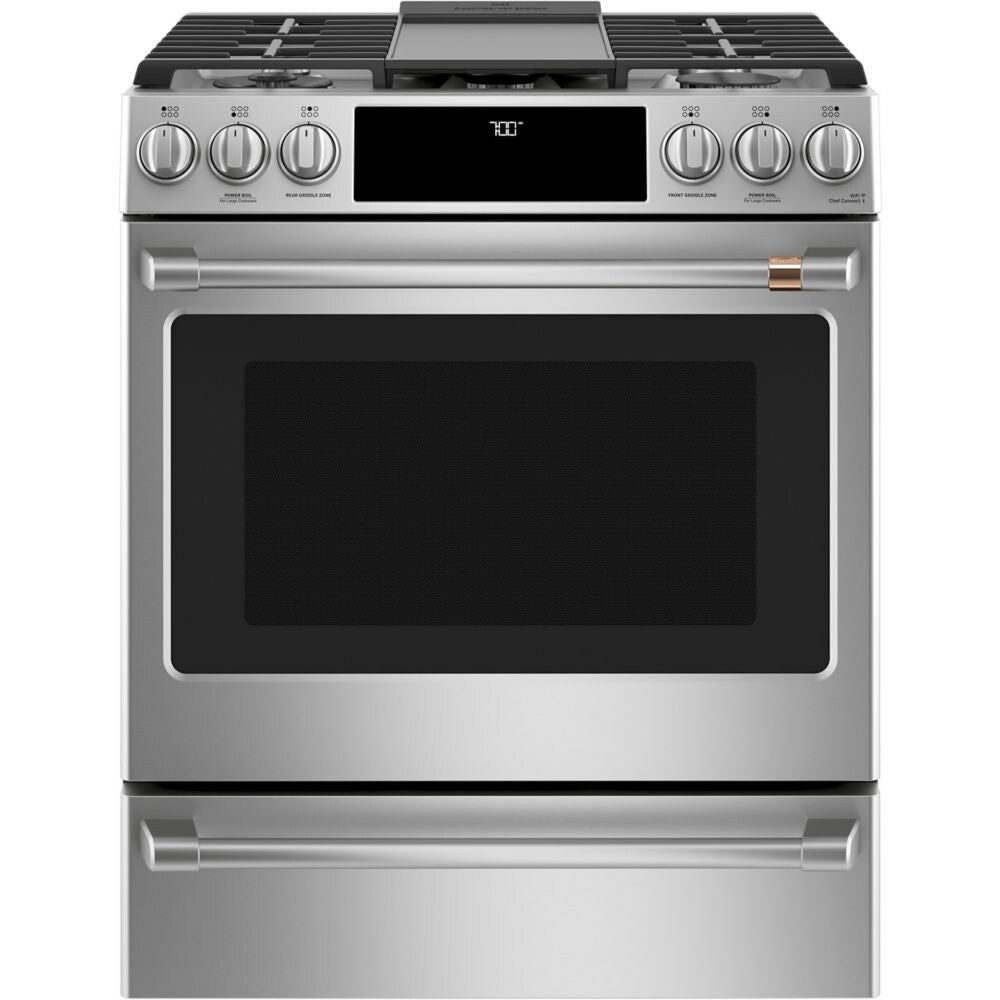 Cuisinière à gaz intelligente encastrée de 30 po avec four à convection véritable et friture à air chaud, sans préchauffage, en acier inoxydable