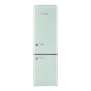 UGP-275L LG AC - Classic Retro Réfrigérateur de comptoir à congélateur inférieur de 22 pouces et 8,7 pi cu. avec support à vin en vert menthe d'été, ENERGY STAR®.