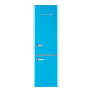UGP-275L RB AC - Classic Retro 22 pouces Réfrigérateur de comptoir à congélateur inférieur de 8,7 pi cu. avec support à vin en bleu Robin Egg, ENERGY STAR®.