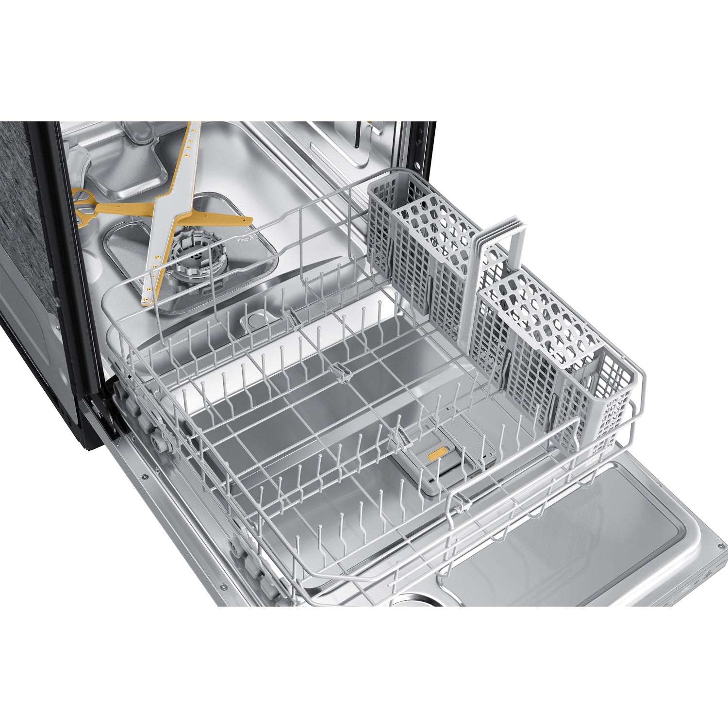 DW80B7070AP/AC - Lave-vaisselle à commandes sur le dessus, 3e panier, StormWash+ et porte à ouverture automatique de 24 po 42 dB de Samsung - Energy Star () - Prêt pour panneau