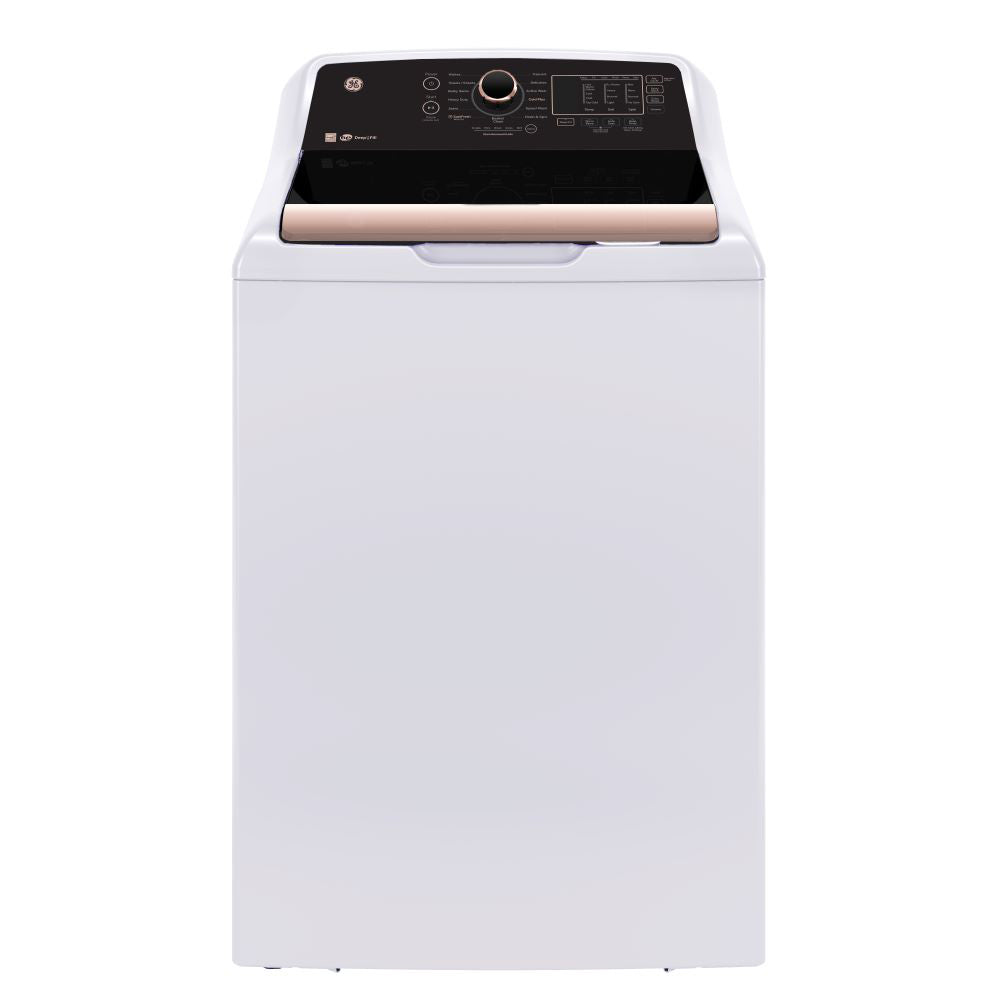 GTW690BMYWR – Laveuse à chargement vertical GE 5,3 pi³ blanc et or rose