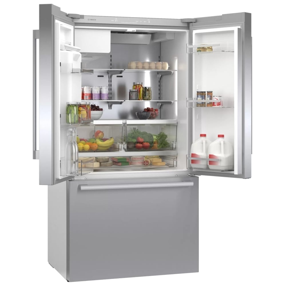 B36FD50SNS - Réfrigérateur Bosch série 500 à portes françaises avec congélateur bas 