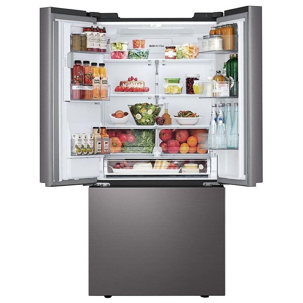 LF25S6330D - Réfrigérateur à portes françaises 25 pi³, profondeur standard, 3 portes, acier inoxydable noir PrintProof™