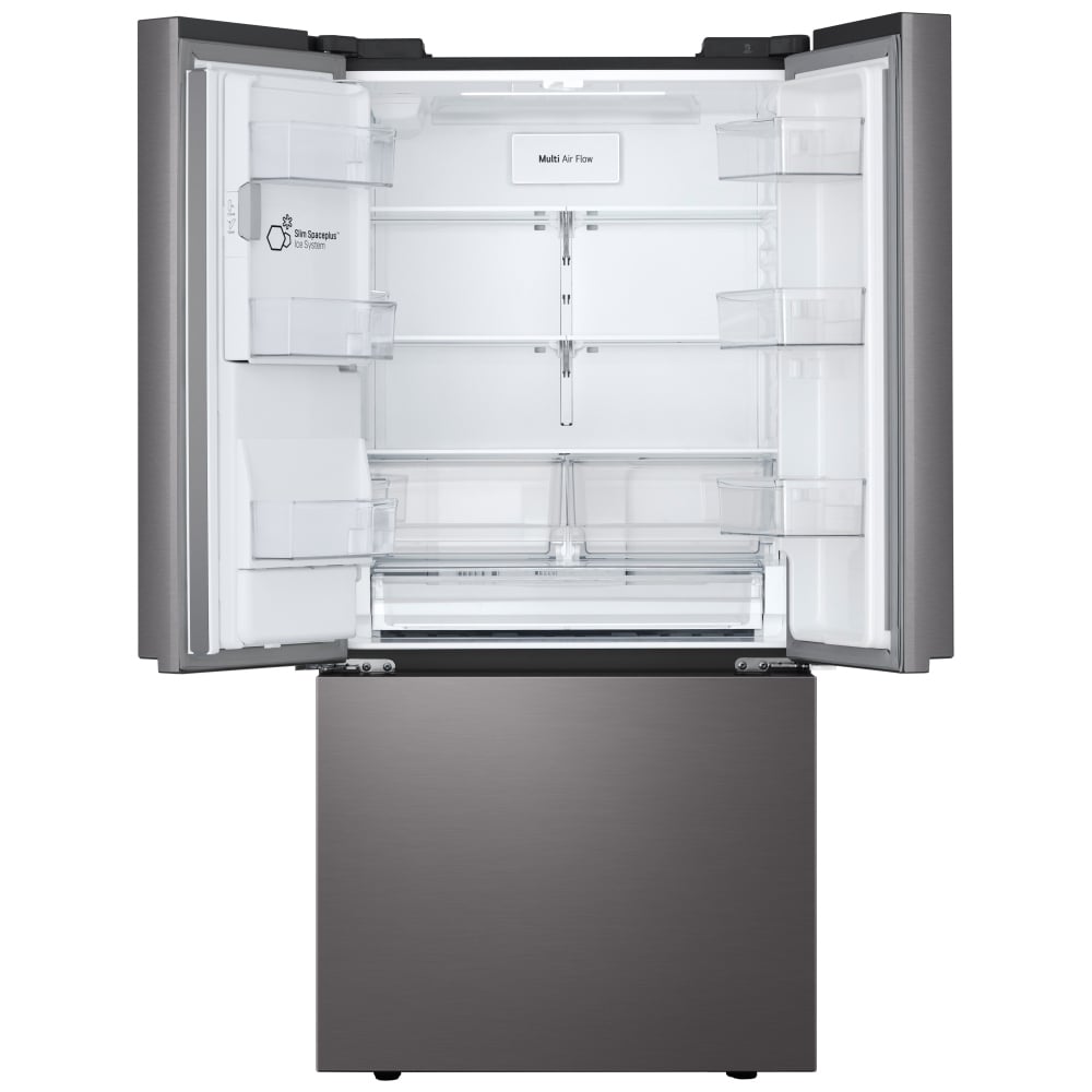 LF25S6330D - Réfrigérateur à portes françaises 25 pi³, profondeur standard, 3 portes, acier inoxydable noir PrintProof™