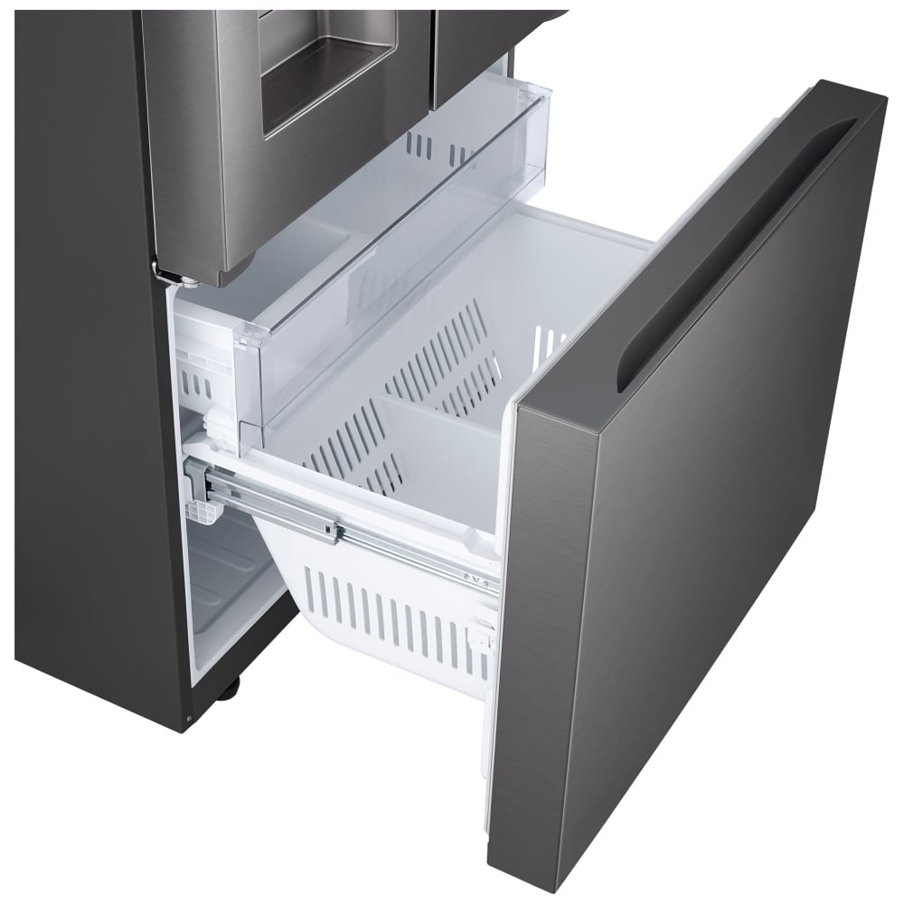 LF25S6330D - Réfrigérateur à portes françaises 25 pi³, profondeur standard, 3 portes, acier inoxydable noir PrintProof™