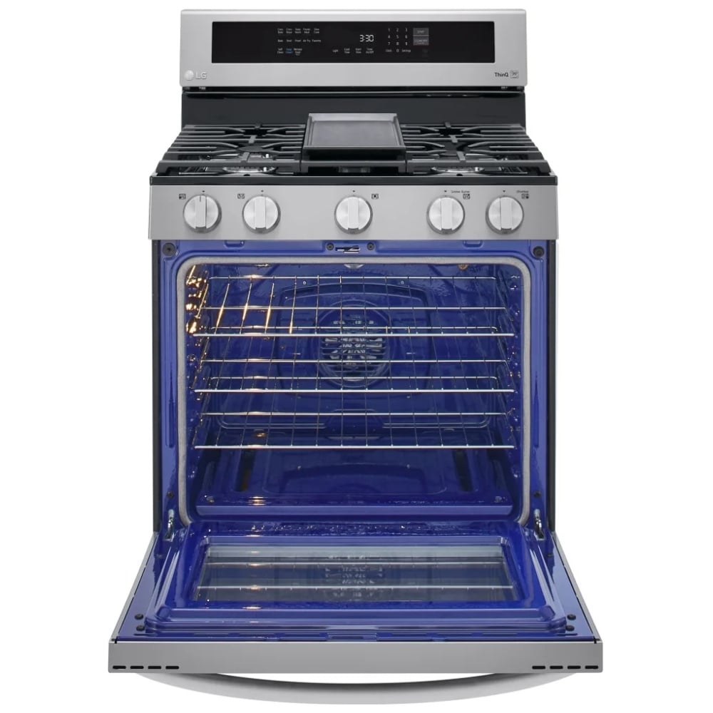 Four au gaz intelligent LG LRGL5825F 5,8 pi³ avec True Convection et Air Fry