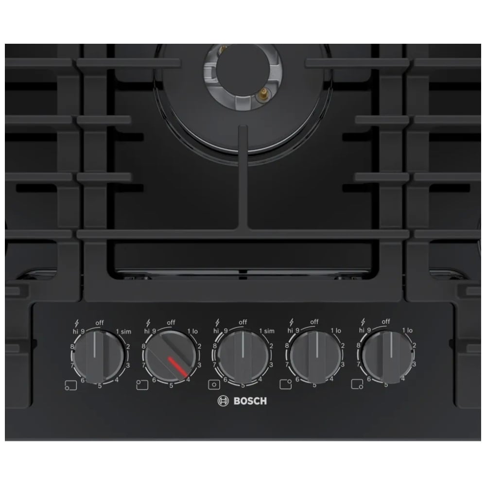 Plaque de cuisson à gaz Bosch série 800, 30 ", Noir