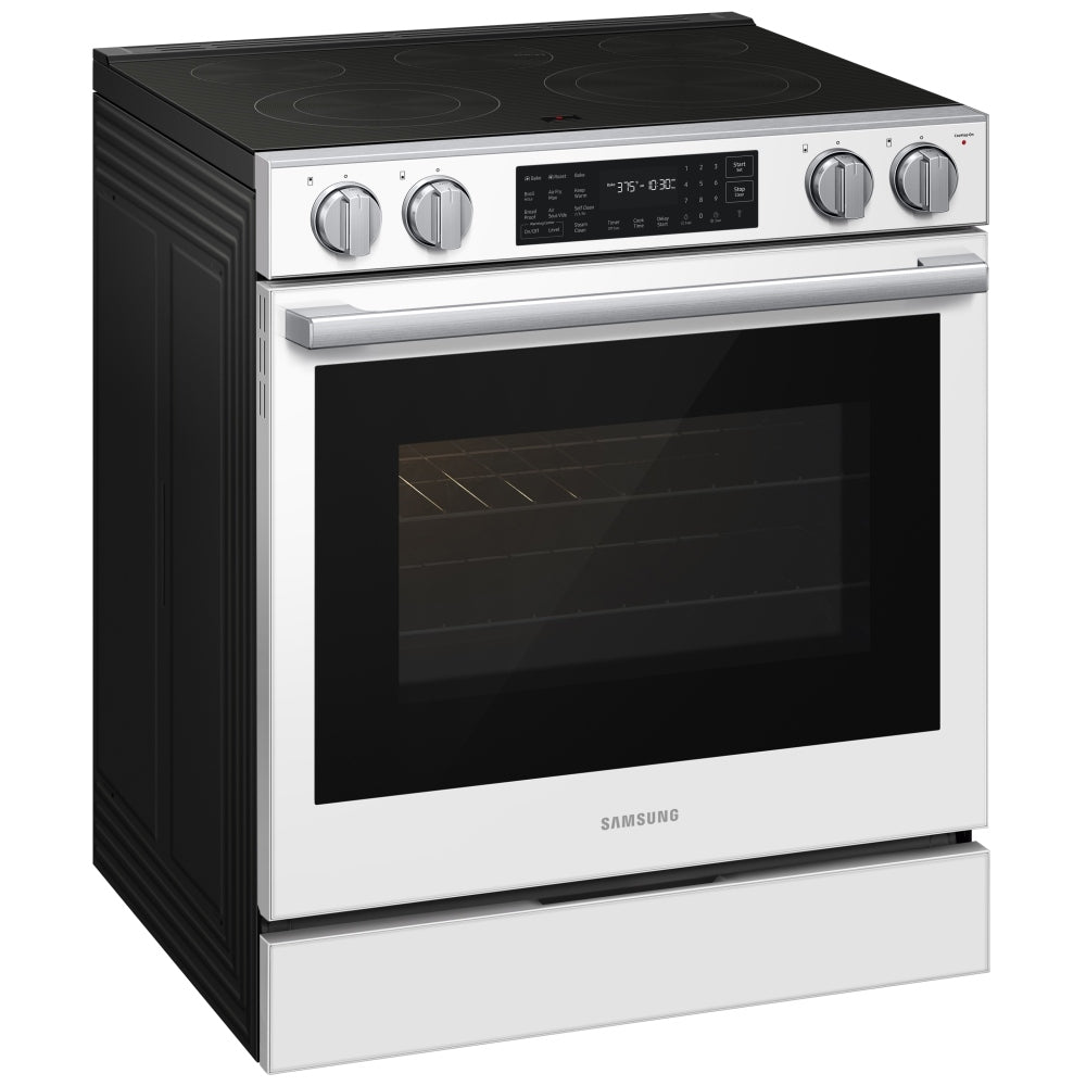NSE80H63SWAC - Cuisinière électrique série 80 Samsung 30 po 6,3 pi³ avec convection véritable – Verre blanc