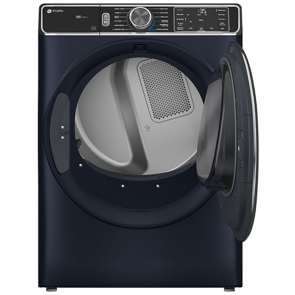 PFD87ESMVRS - Sécheuse électrique à chargement frontal intelligente GE Profile de 7,8 pi³ avec cycle à la vapeur et désinfection