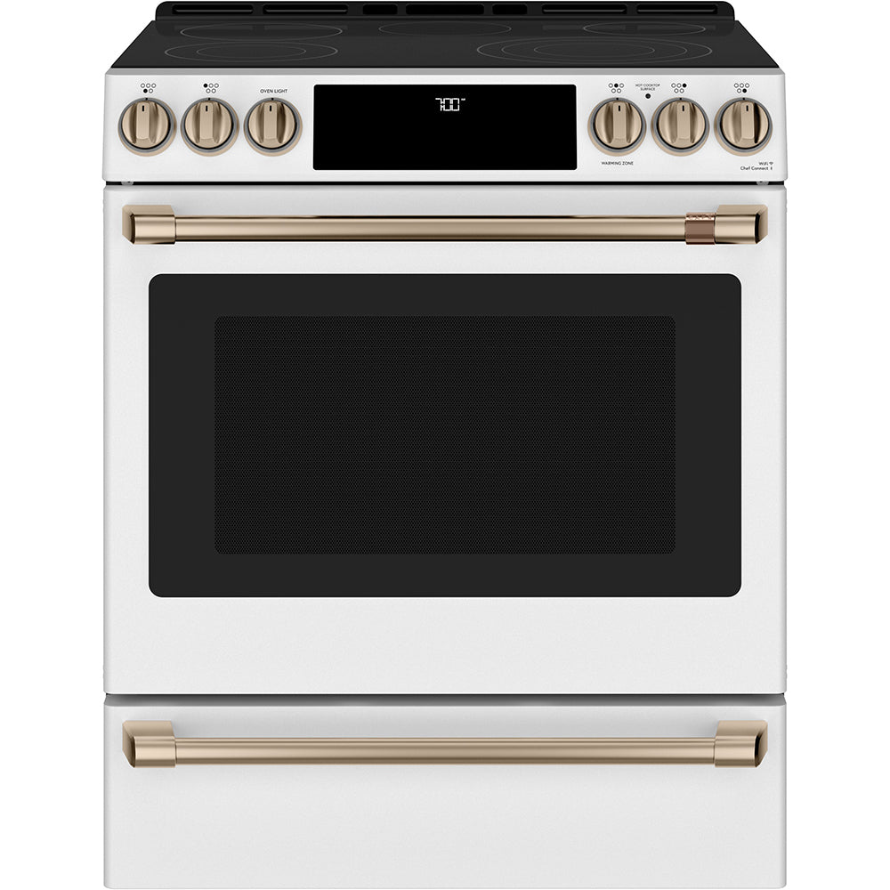 CCES700P4MW2 – Cuisinière électrique Café 5,7 pi³ blanc mat