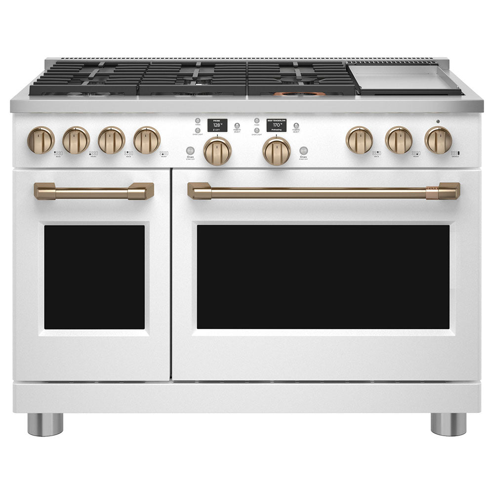 C2Y486P4TW2 – Cuisinière à gaz Café 48 po blanc mat