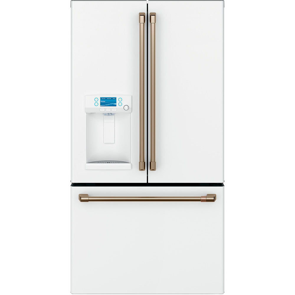 CYE22TP4MW2 – Réfrigérateur à portes françaises Café 22,2 pi³ blanc mat