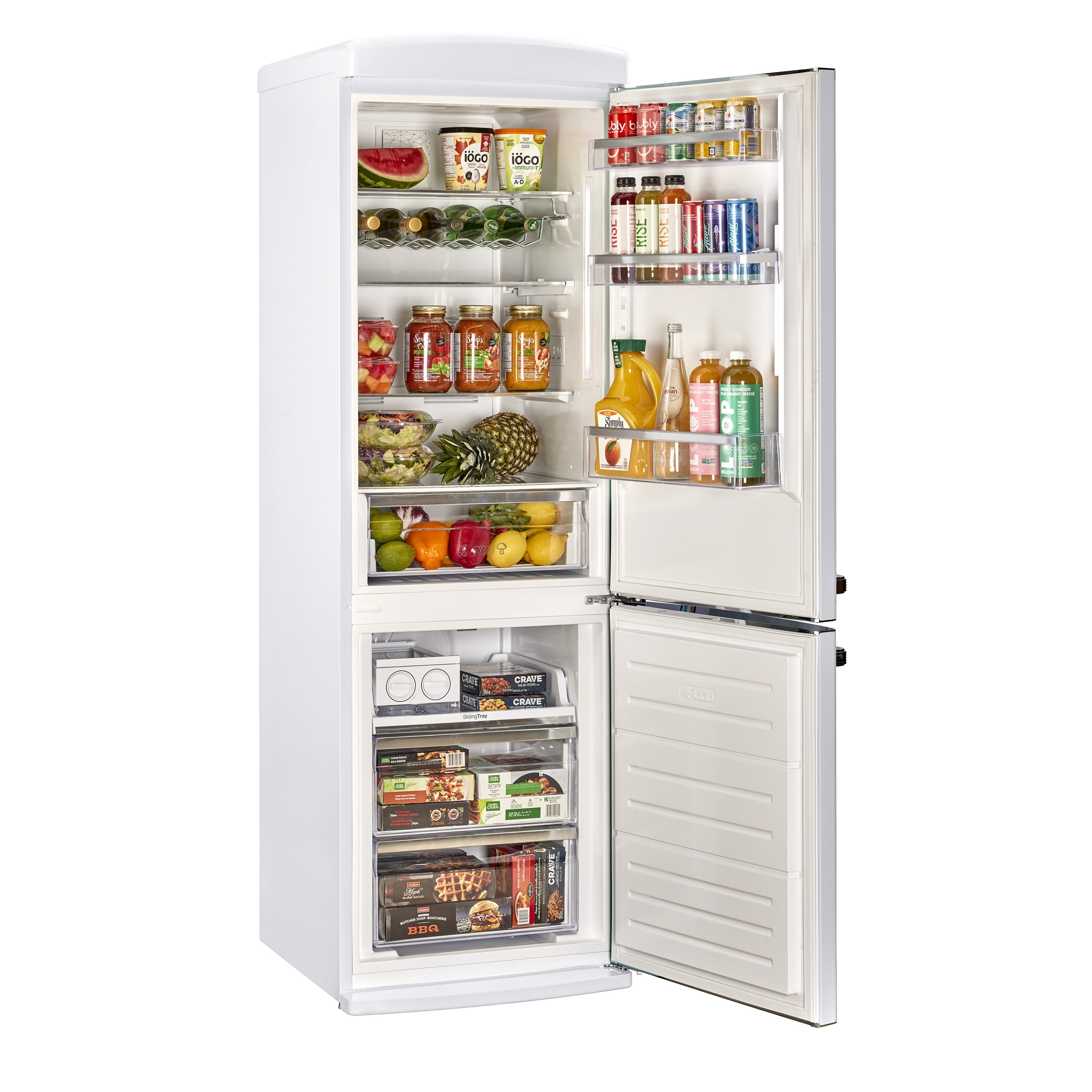 UGP-340L W AC - Réfrigérateur Classic Rétro 12 pi³ à congélateur inférieur en blanc Marshmallow