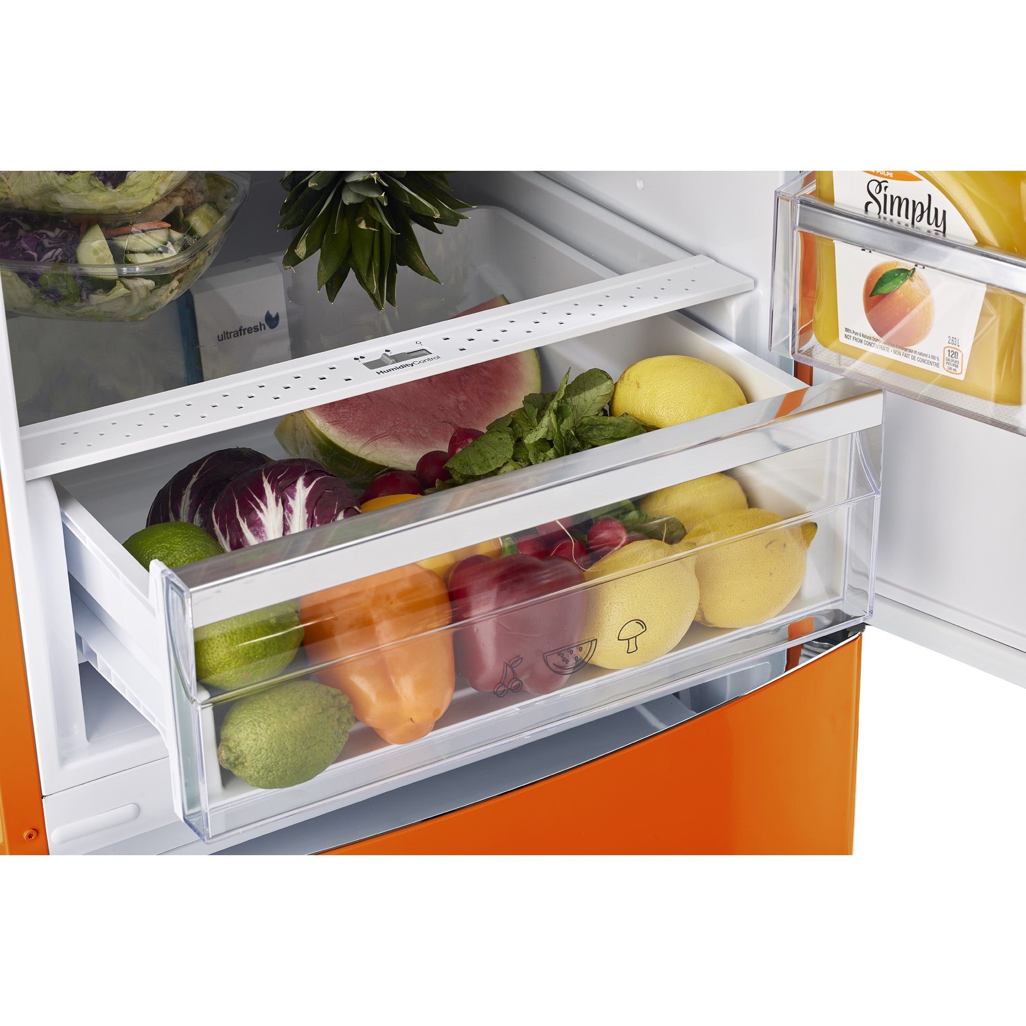 UGP-340L O AC - Réfrigérateur rétro Classic Retro 12 pi³ congélateur inférieur couleur Orange Crèmesicle