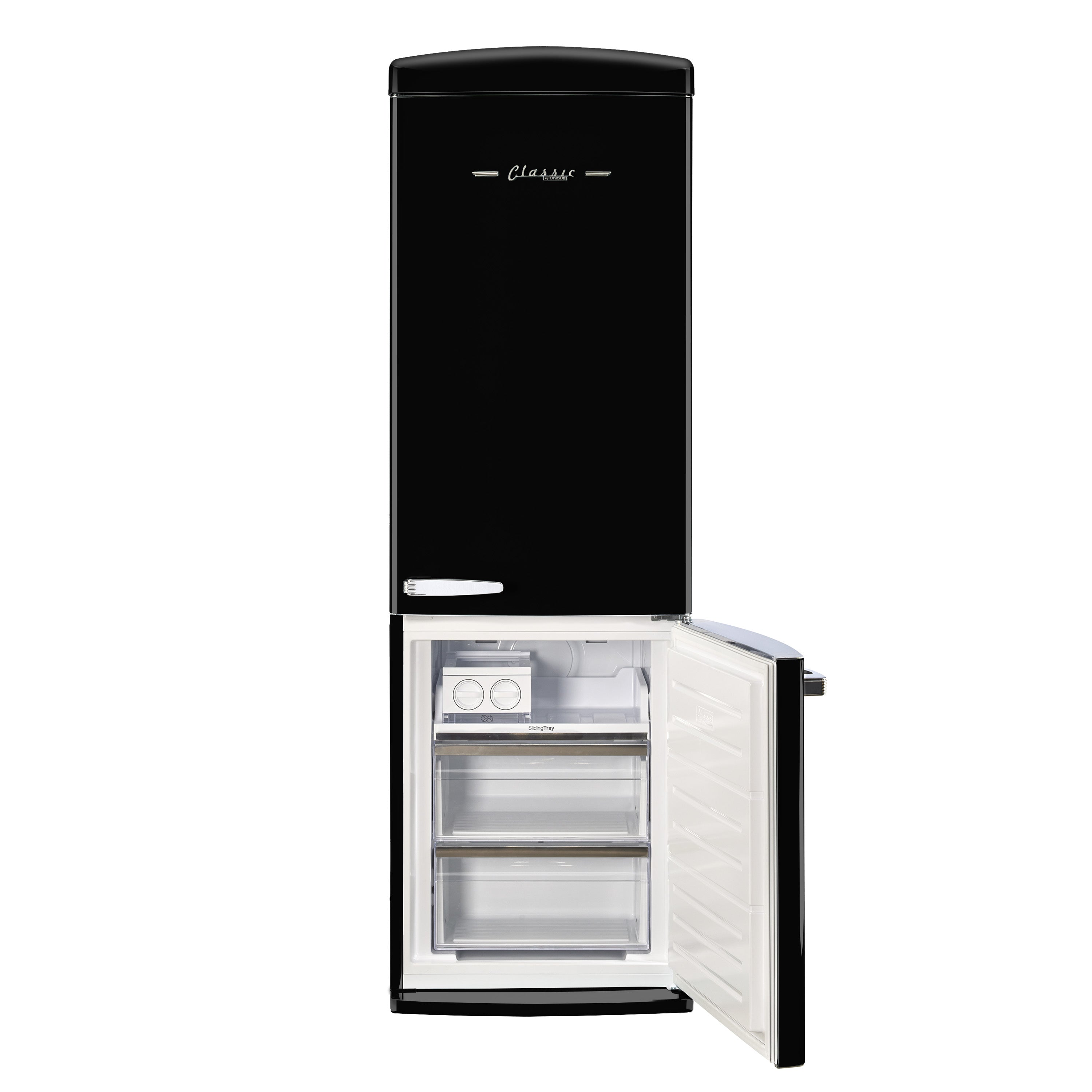 UGP-340L B AC - Réfrigérateur Classic Retro 12 pi3 à congélateur inférieur en Noir Minuit