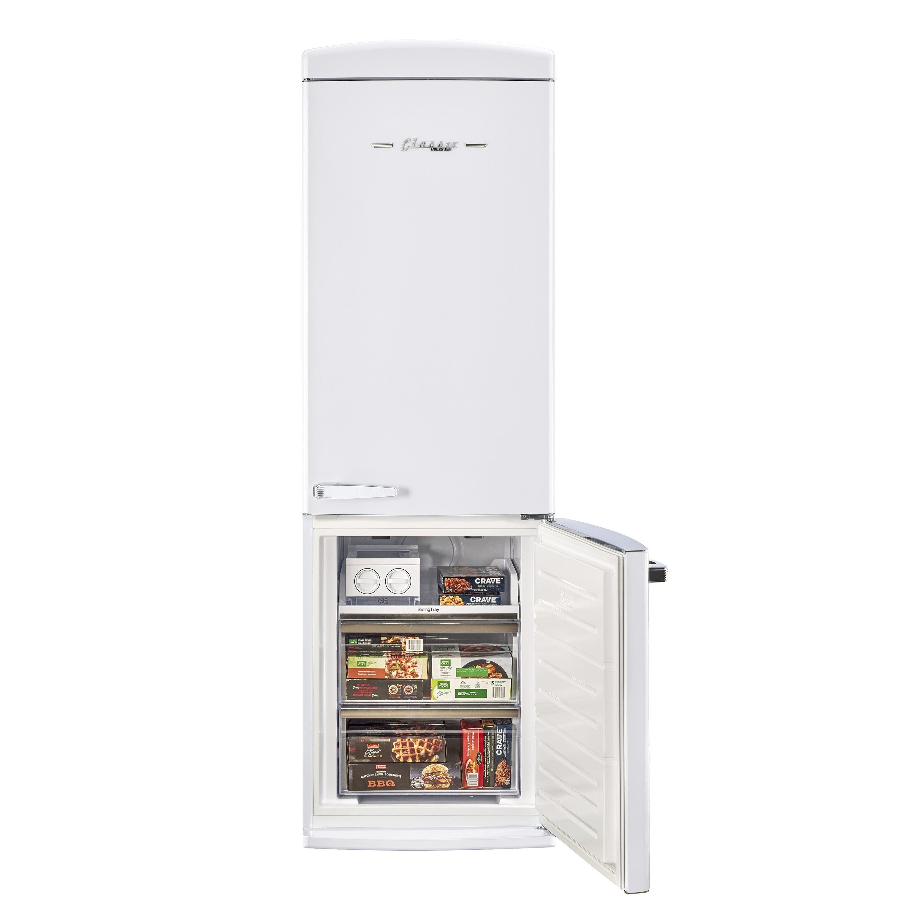 UGP-340L W AC - Réfrigérateur Classic Rétro 12 pi³ à congélateur inférieur en blanc Marshmallow