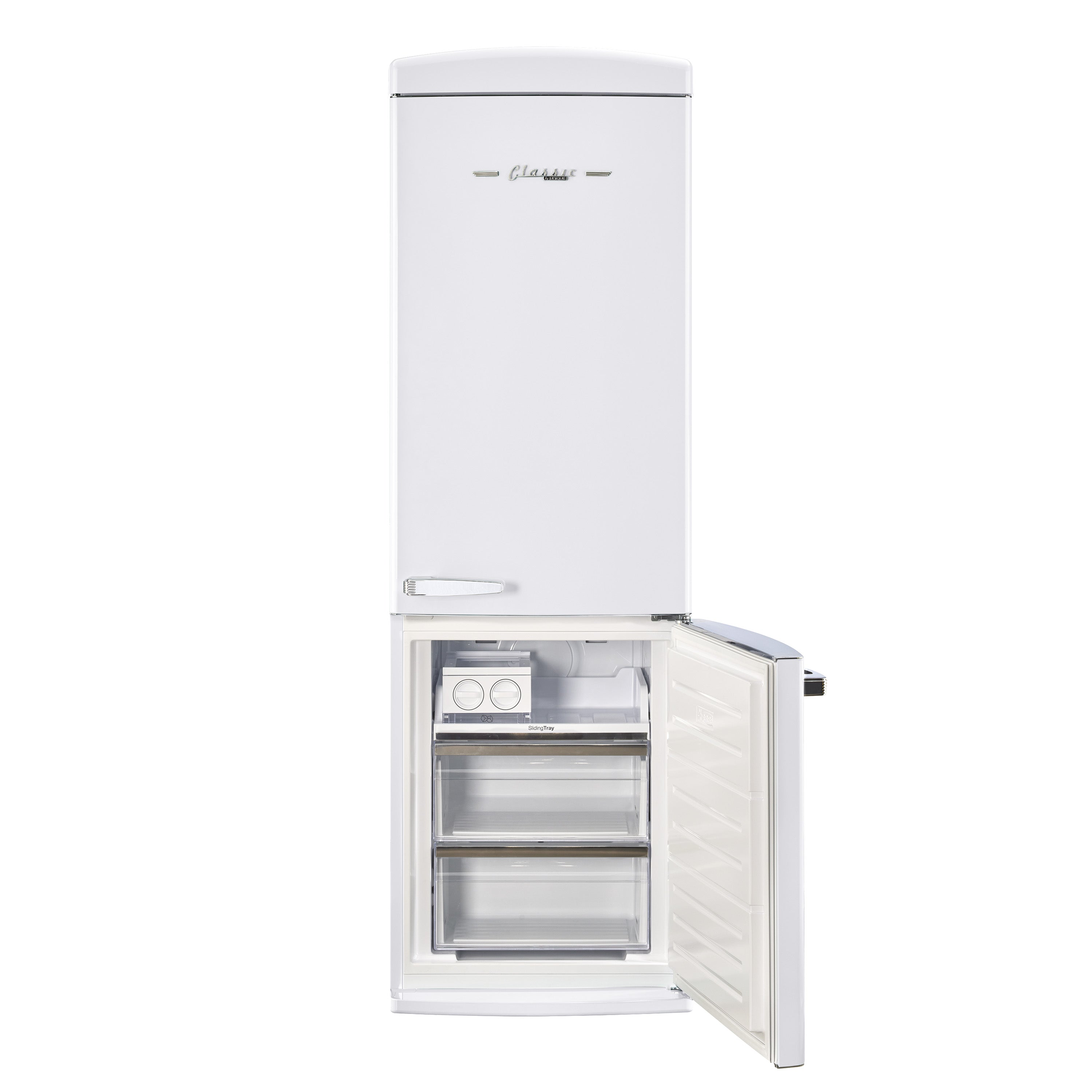 UGP-340L W AC - Réfrigérateur Classic Rétro 12 pi³ à congélateur inférieur en blanc Marshmallow