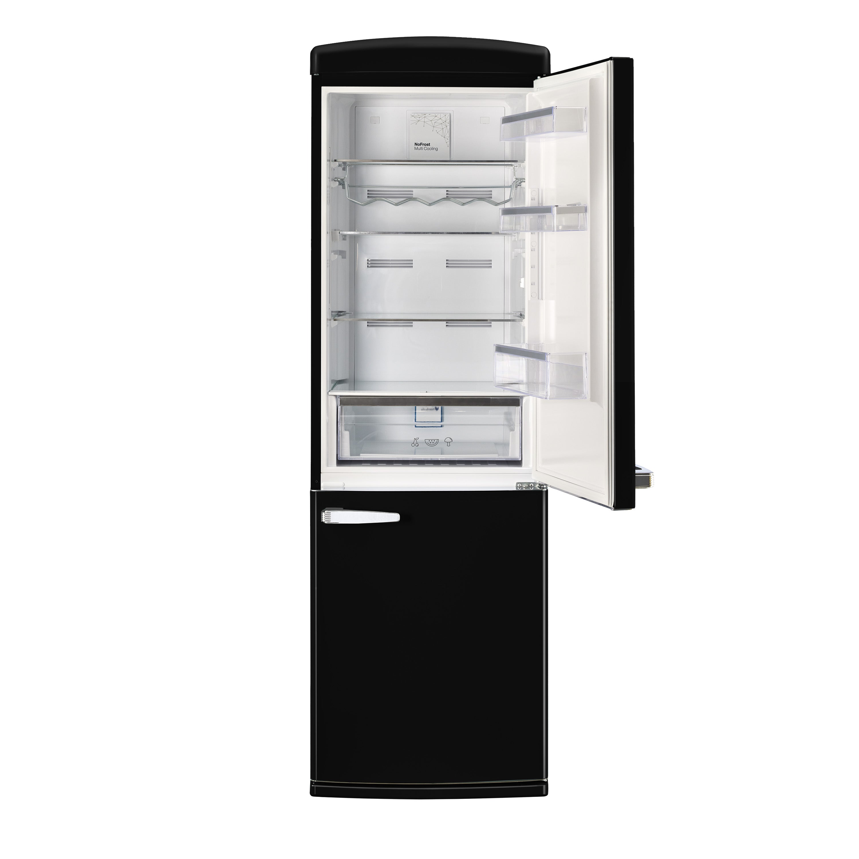 UGP-340L B AC - Réfrigérateur Classic Retro 12 pi3 à congélateur inférieur en Noir Minuit
