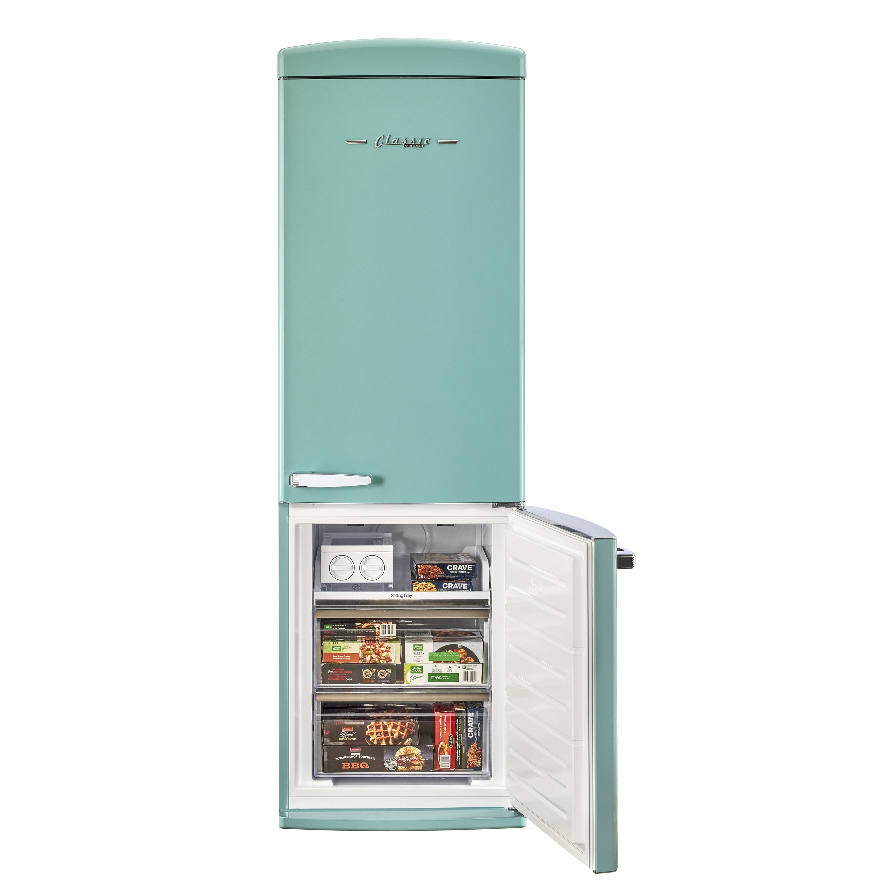 UGP-340L T AC - Réfrigérateur à congélateur inférieur Classic Retro 12 pi³ en Turquoise brume océan