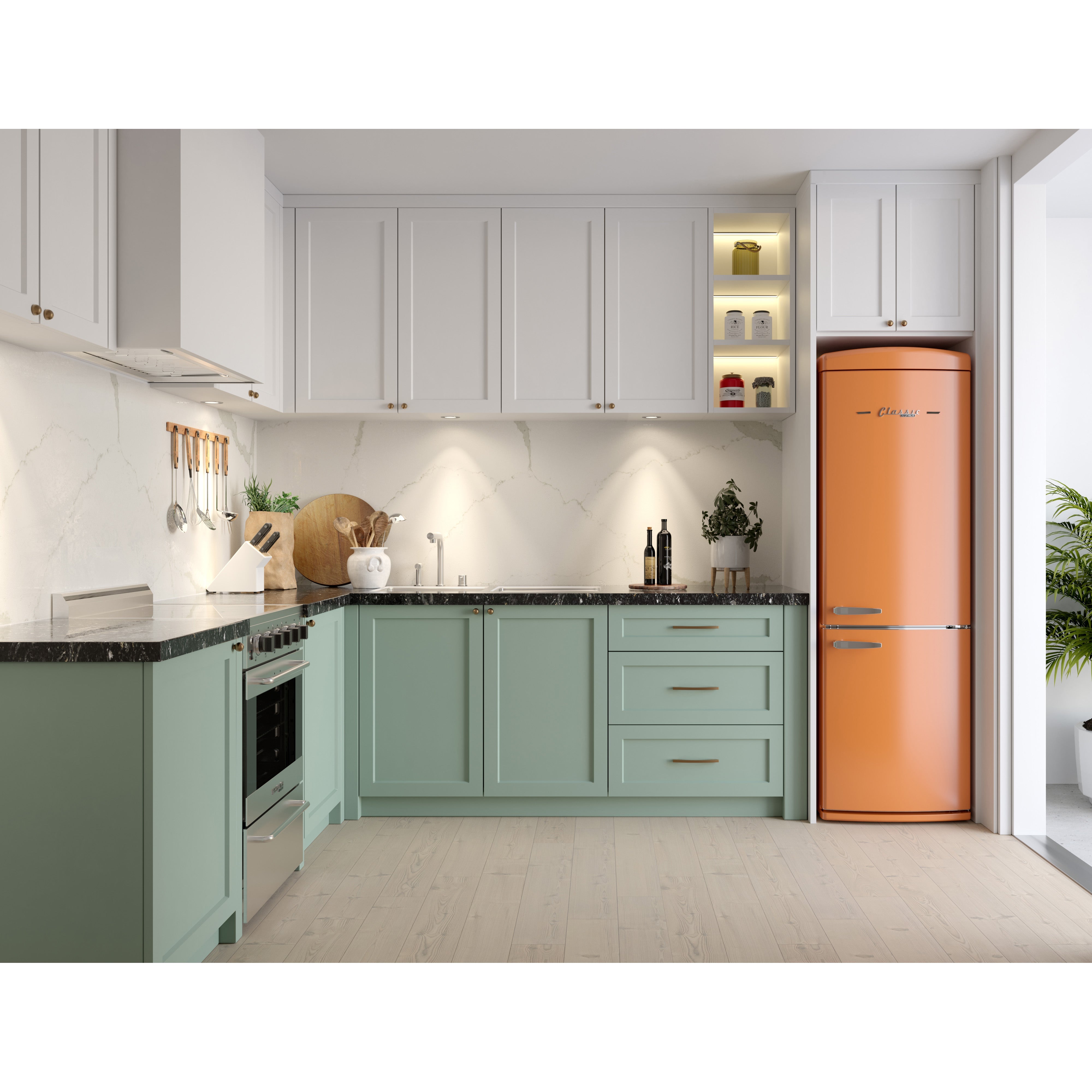 UGP-340L O AC - Réfrigérateur rétro Classic Retro 12 pi³ congélateur inférieur couleur Orange Crèmesicle