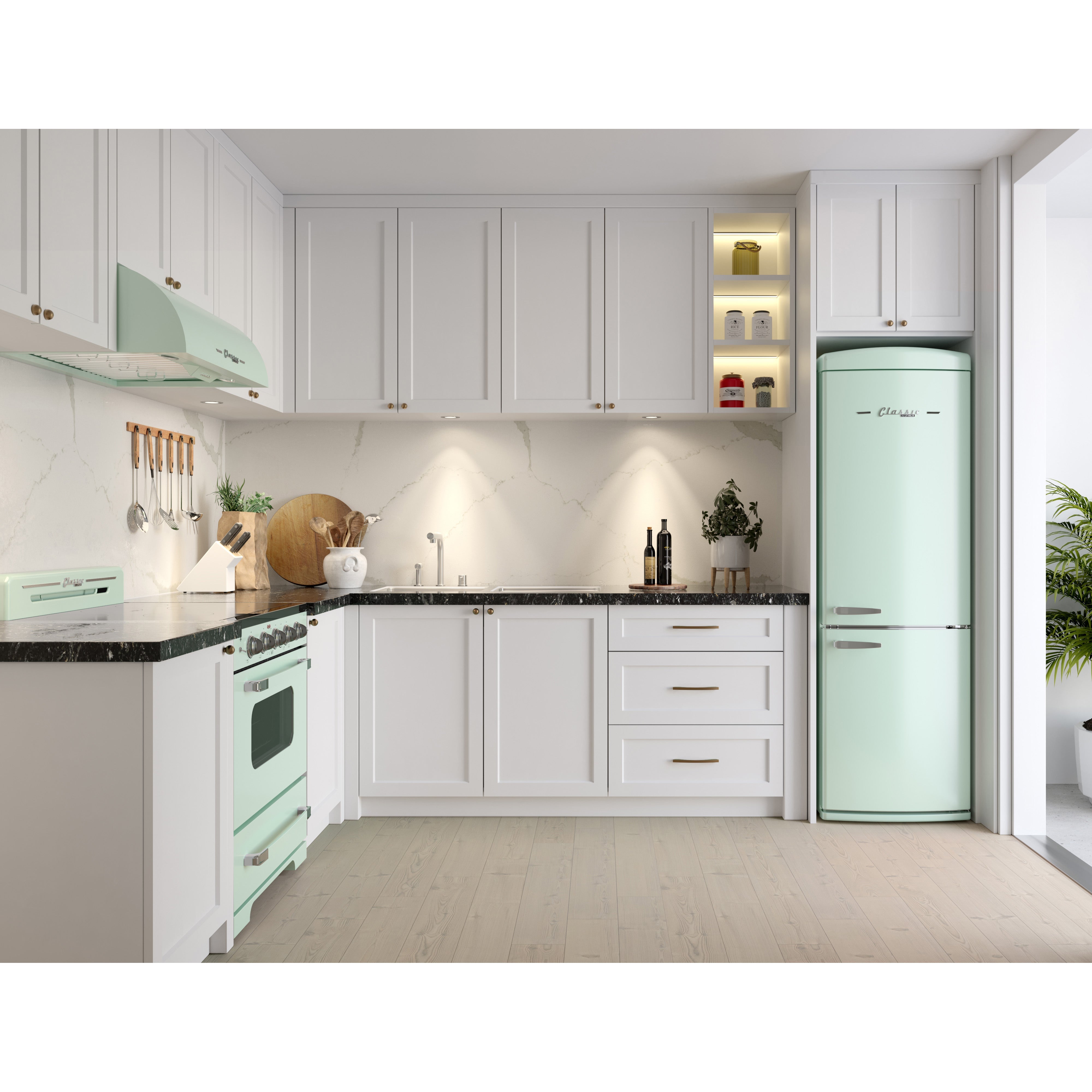 UGP-340L LG AC - Réfrigérateur à congélateur inférieur Classic Retro 12 pi³ – Vert menthe d’été