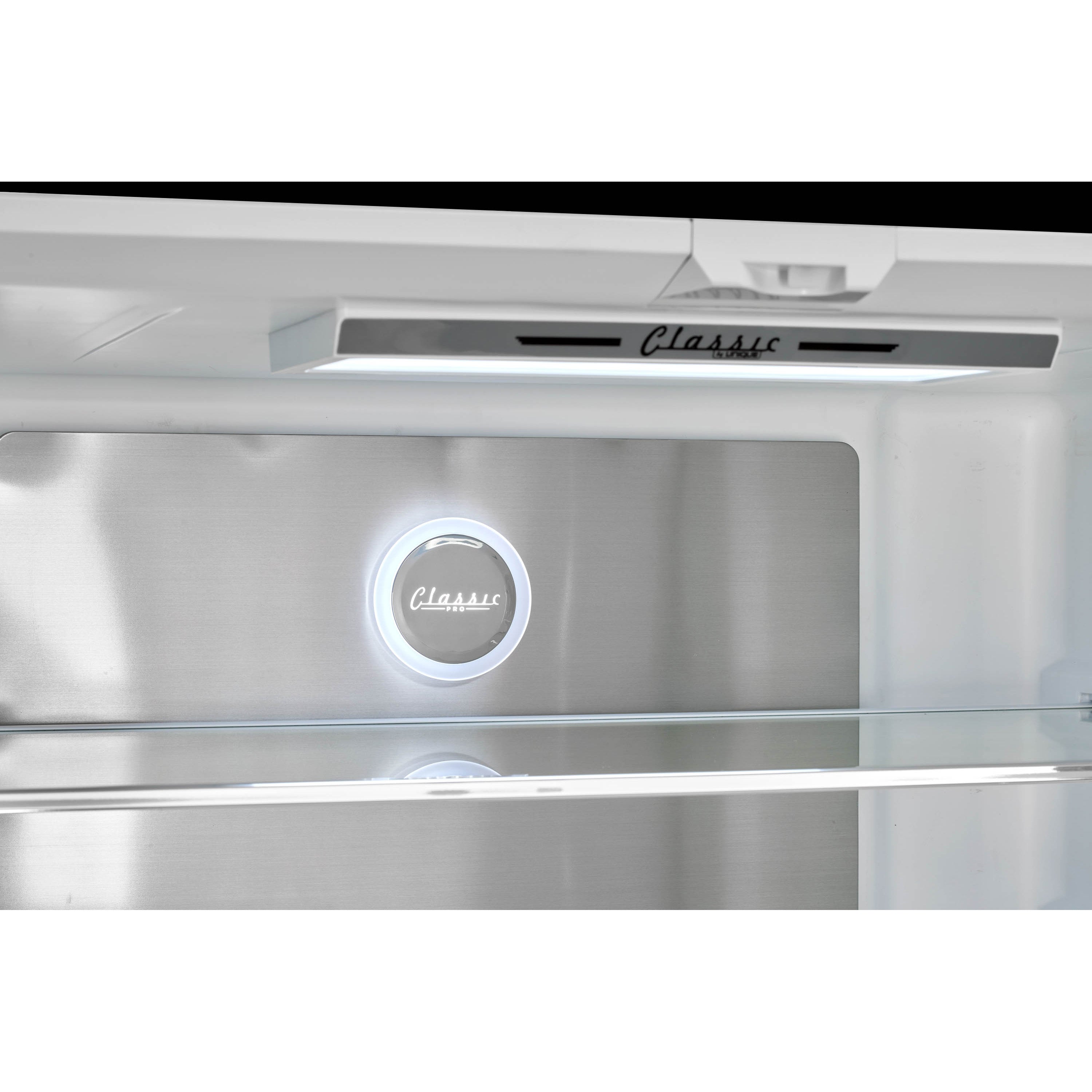 UGP-595L B AC - Réfrigérateur à portes françaises Classic Retro 36 po, 21,4 pi³, sans givre, modèle UGP‑595L B AC, noir minuit