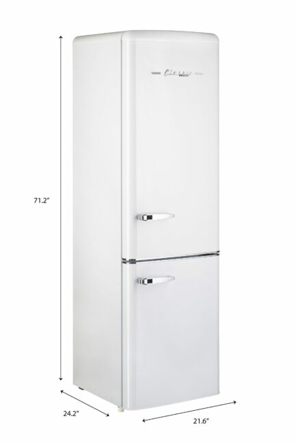 UGP-275L W AC - Réfrigérateur rétro à congélateur inférieur Classic Retro en Blanc Guimauve