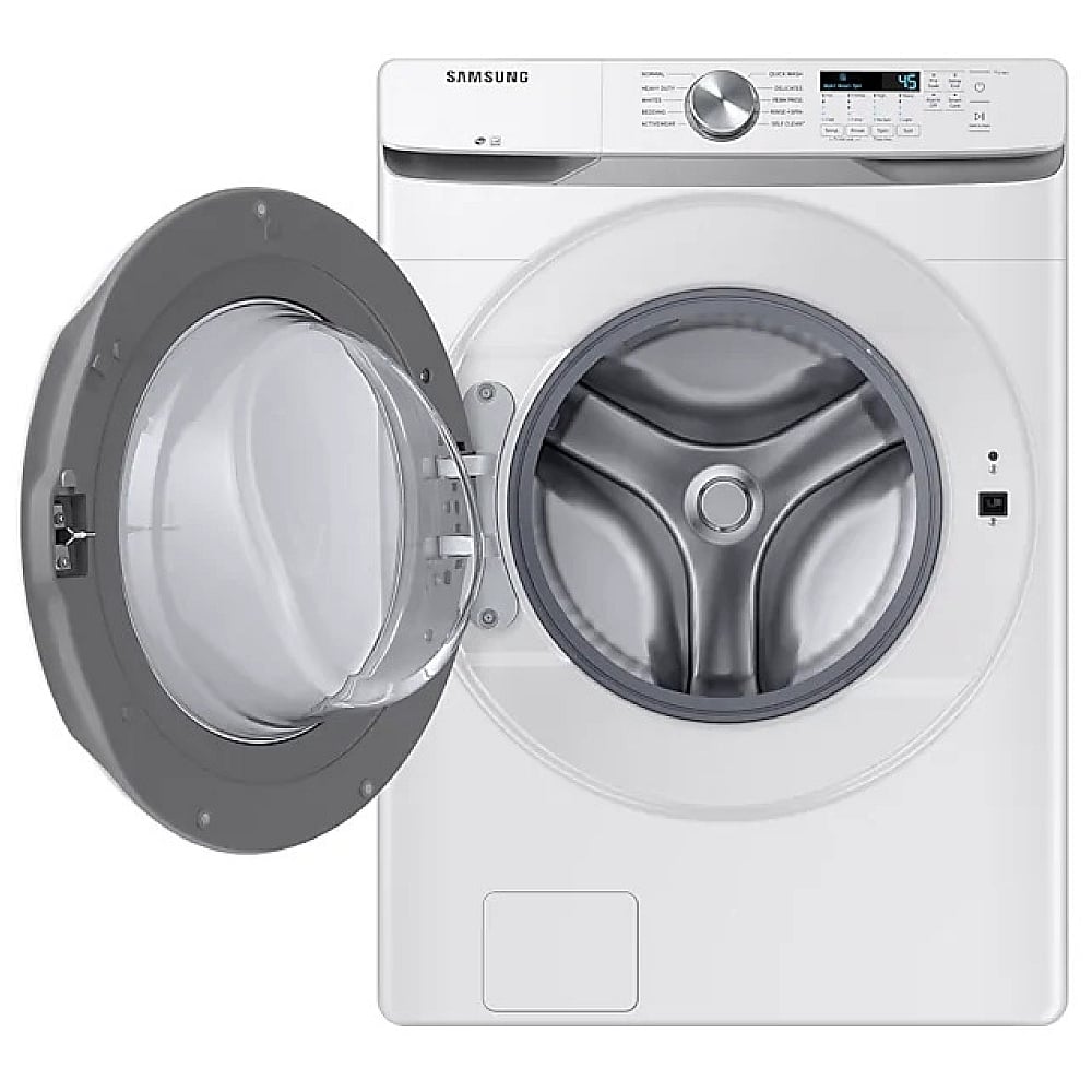 WF45T6000AW - Lave‐linge à chargement frontal Samsung 4,5 pi³ Vibration Reduction Technology+ (Blanc)