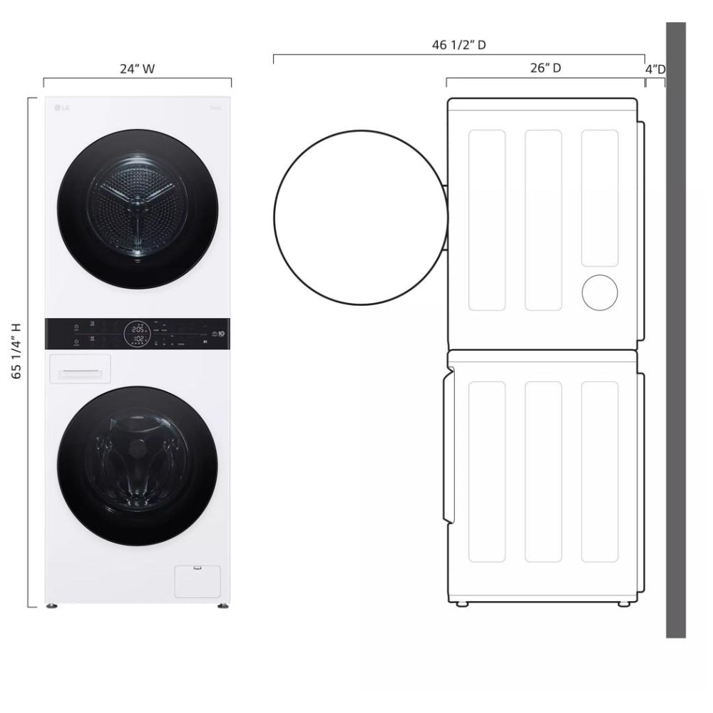 Tour de lavage compacte LG WashTower™ (modèle WKHC152HWA)