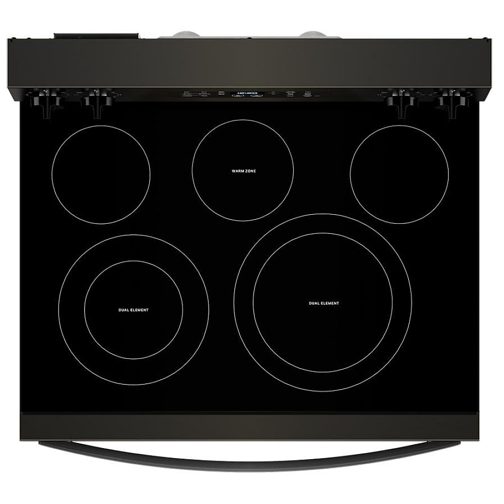 YWFES5030RV - Cuisinière électrique autoportante Whirlpool de 30 po, 5,3 pi³, noir sur acier inoxydable