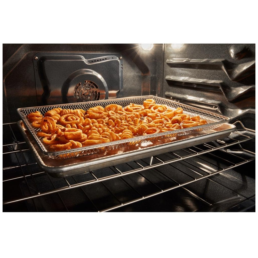 YWFES5030RV - Cuisinière électrique autoportante Whirlpool de 30 po, 5,3 pi³, noir sur acier inoxydable