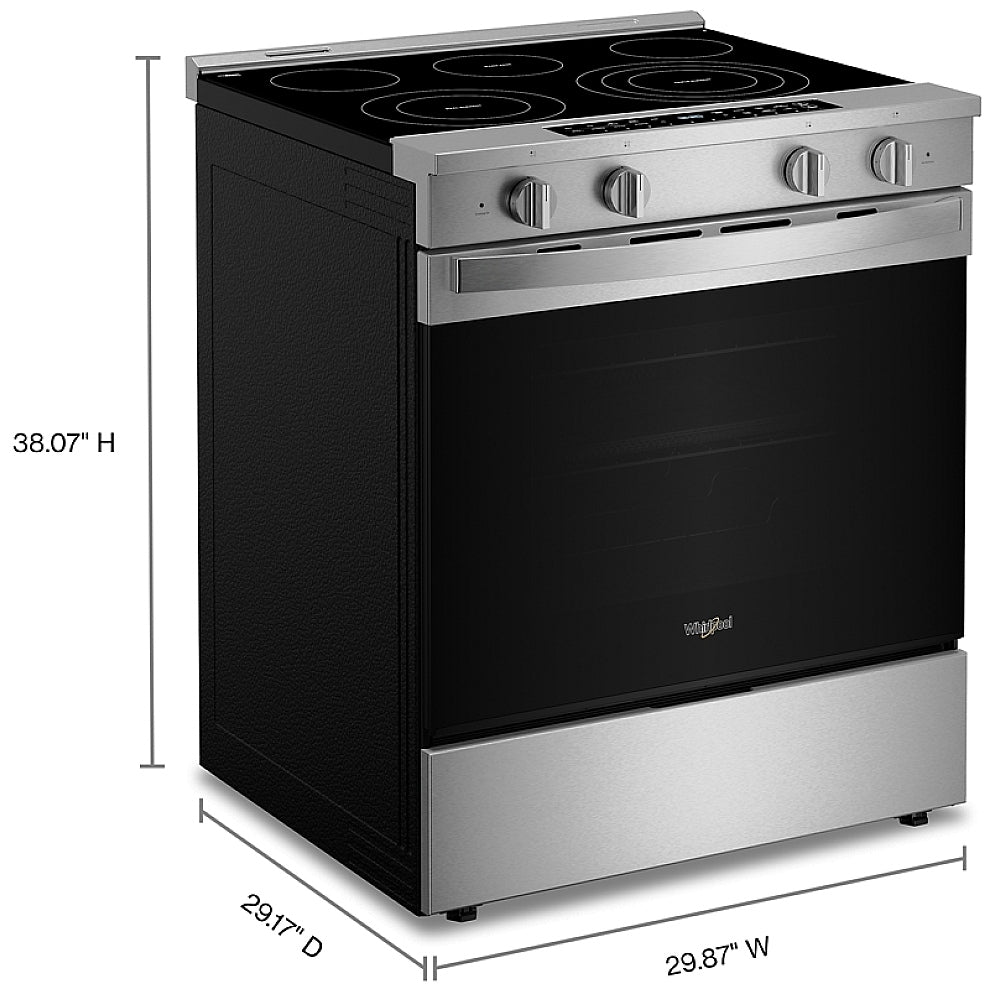 YWSES7530RZ - Cuisinière électrique coulissante intelligente de 30 po à commandes frontales avec technologie de cuisson à air