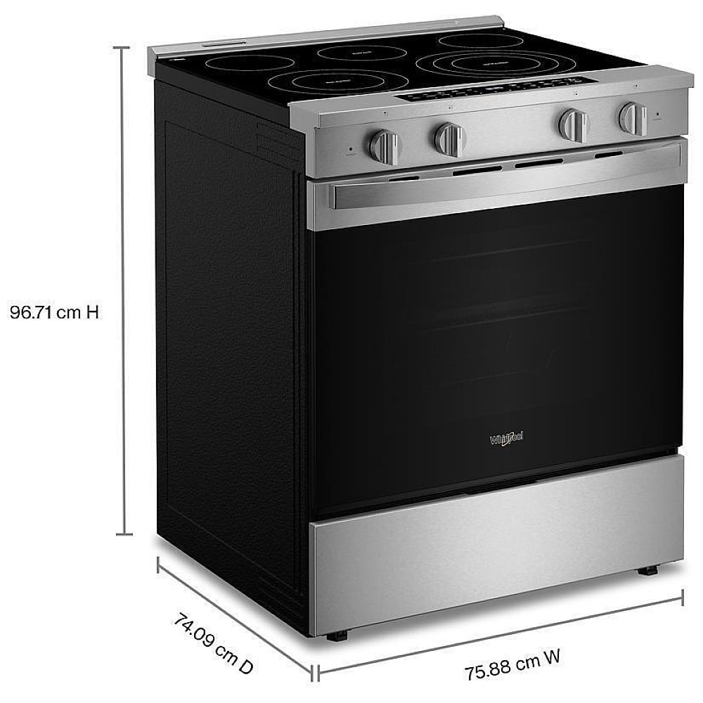 YWSES7530RZ - Cuisinière électrique coulissante intelligente de 30 po à commandes frontales avec technologie de cuisson à air